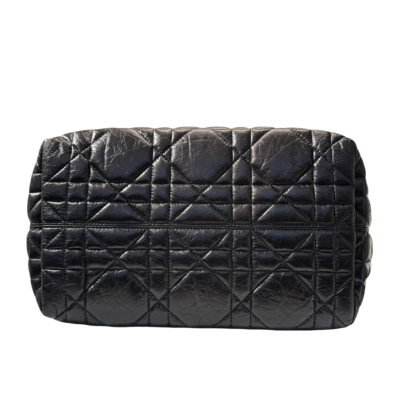 Used DIOR Lambskin Leather SO BLACK TOUJOURS MEDIUM Shoulder Bag Black
