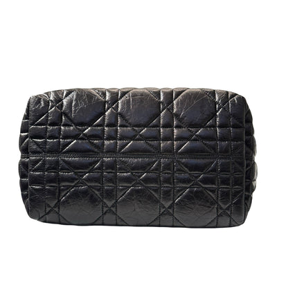 Used DIOR Lambskin Leather SO BLACK TOUJOURS MEDIUM Shoulder Bag Black