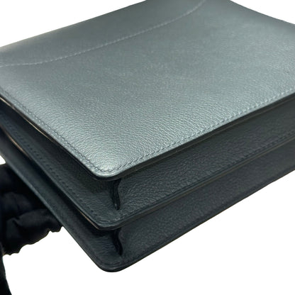 Used Hermès Clemence leather MINI ROULIS Shoulder Bag Gray PHW