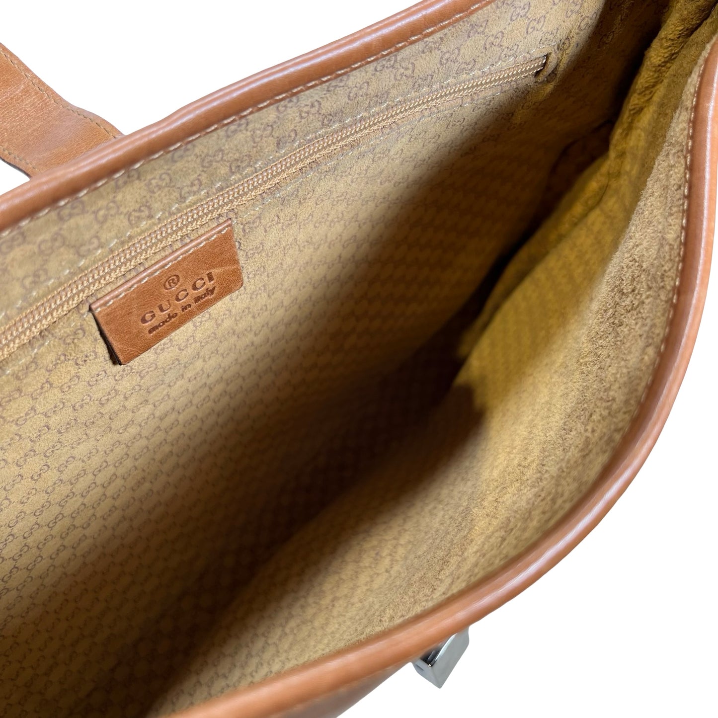 Used GUCCI Leather Jackie Shoulder Bag Brown PHW