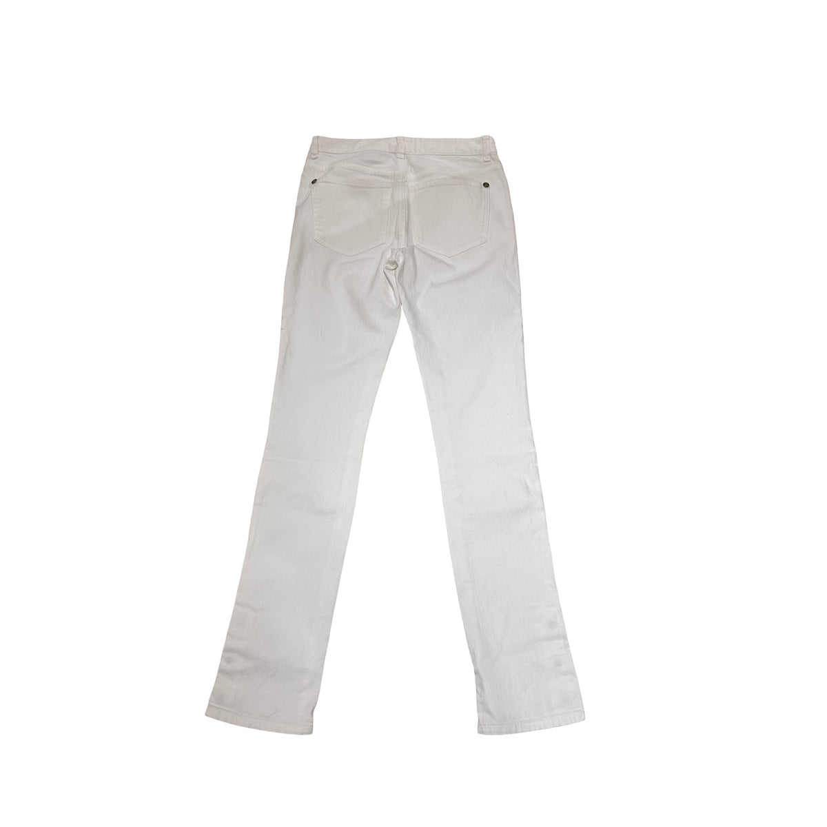Used CHANEL Solid Denim Jeans Pants White