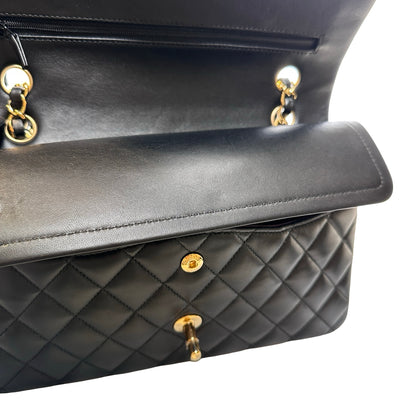 Used CHANEL Lambskin CF 25 Clambskin Chain Shoulder Bag Black