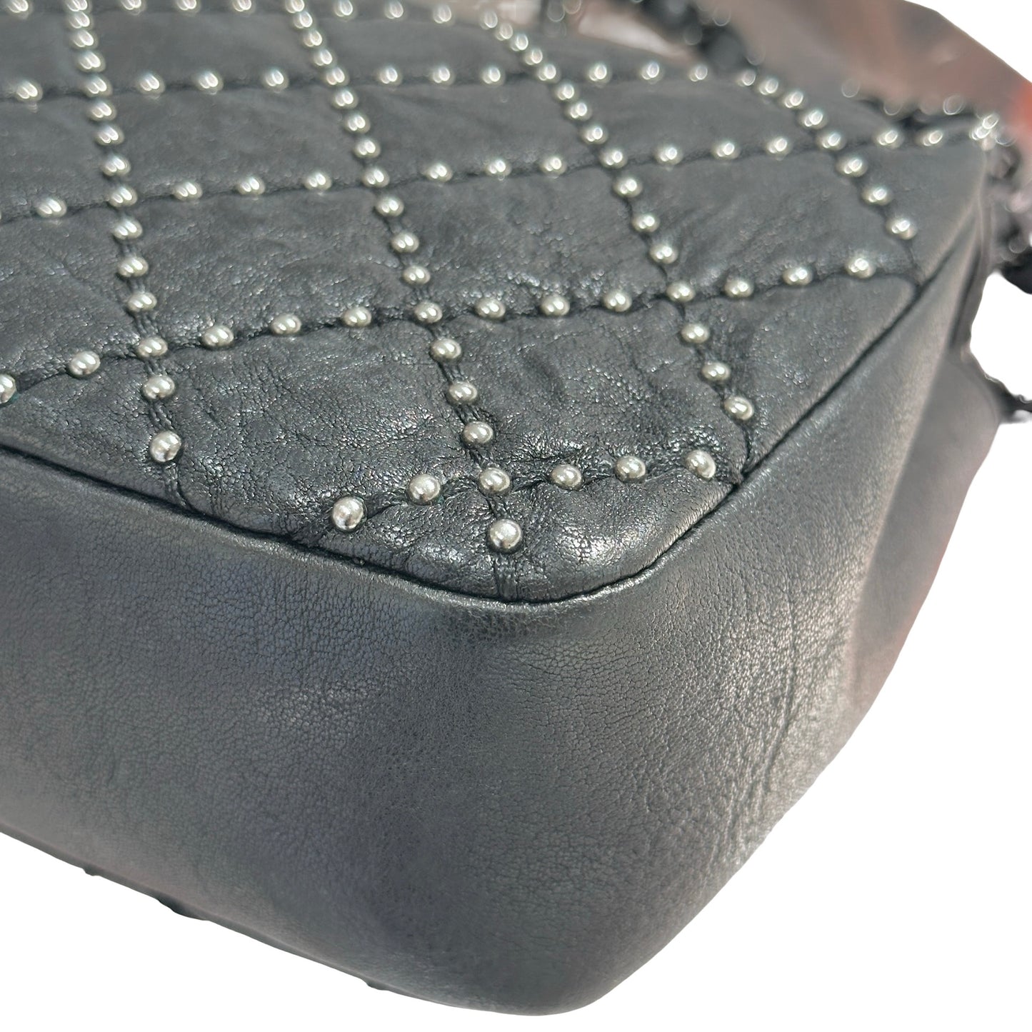 Used CHANEL Lambskin Leather Flap Shoulder Bag Black