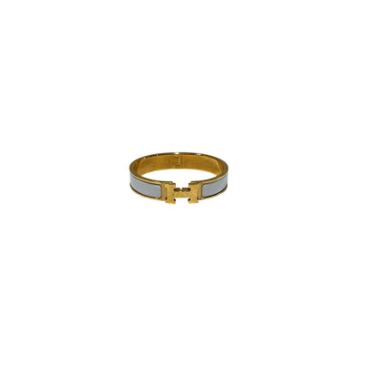 Used HERMÈS Clic H Bracelet White GHW