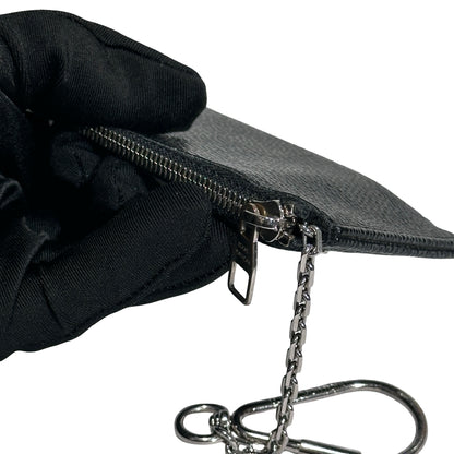 Used LOUIS VUITTON Damier Ebene Canvas KEY POUCH Pouch Black