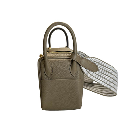 Brand New HERMES Clemence Lindy Handbag Etoupe
