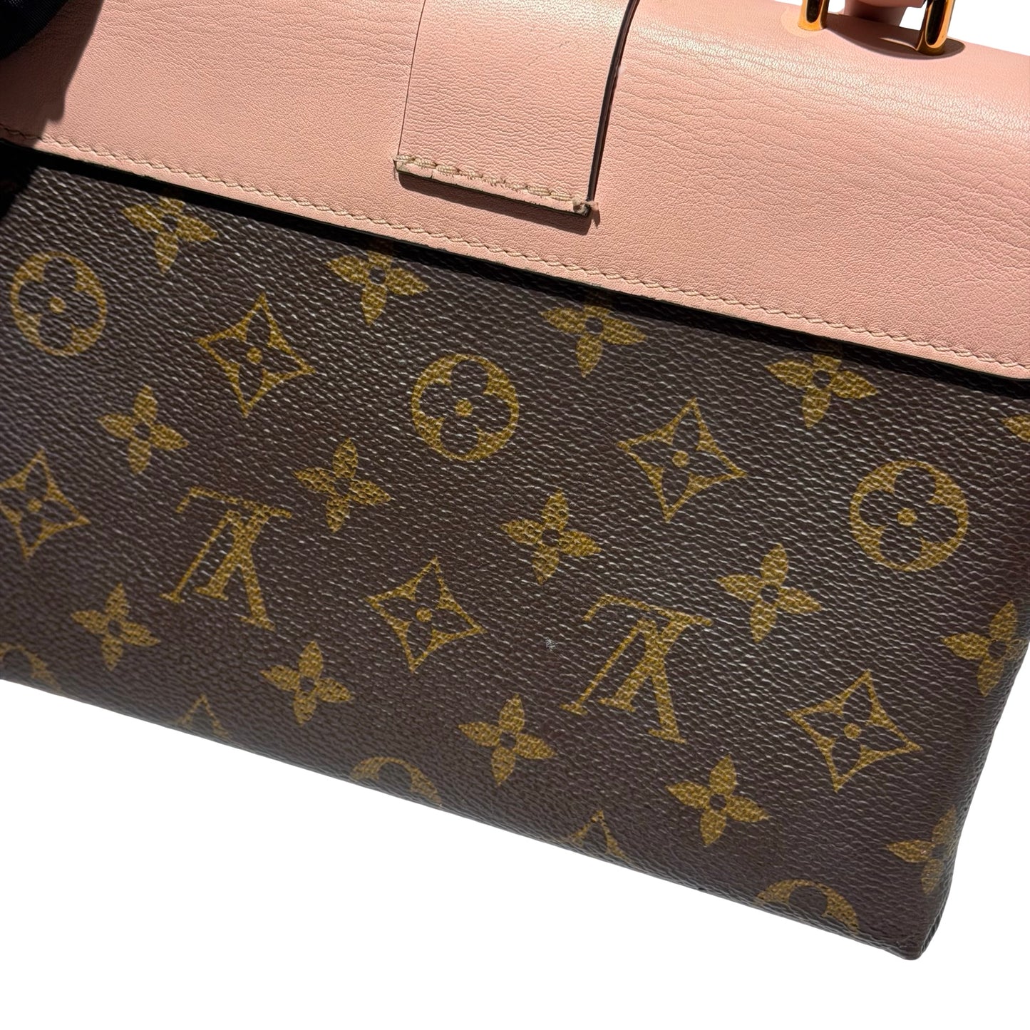 Used LOUIS VUITTON Canvas LOCKY BB Cross Body Bag Brown Pink GHW