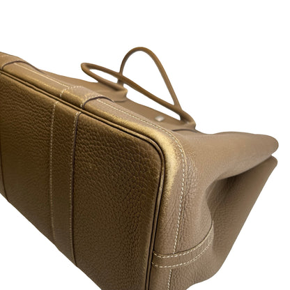 Used HERMES Negonda Leather Garden Party Tote Bag Etoupe