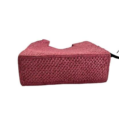 Used LOEWE Raffia Standard A4 Tote Bag Tote Bag Pink Black
