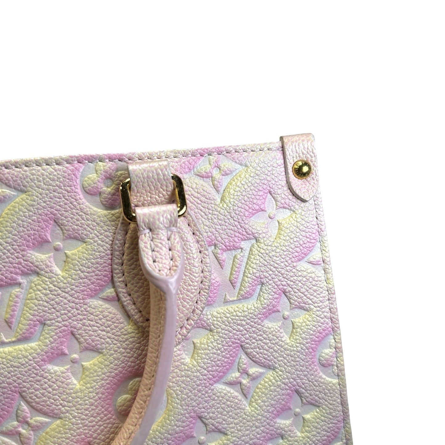 Used LOUIS VUITTON Monogram Empreinte Leather On The Go Handbag Sunrise Pastel