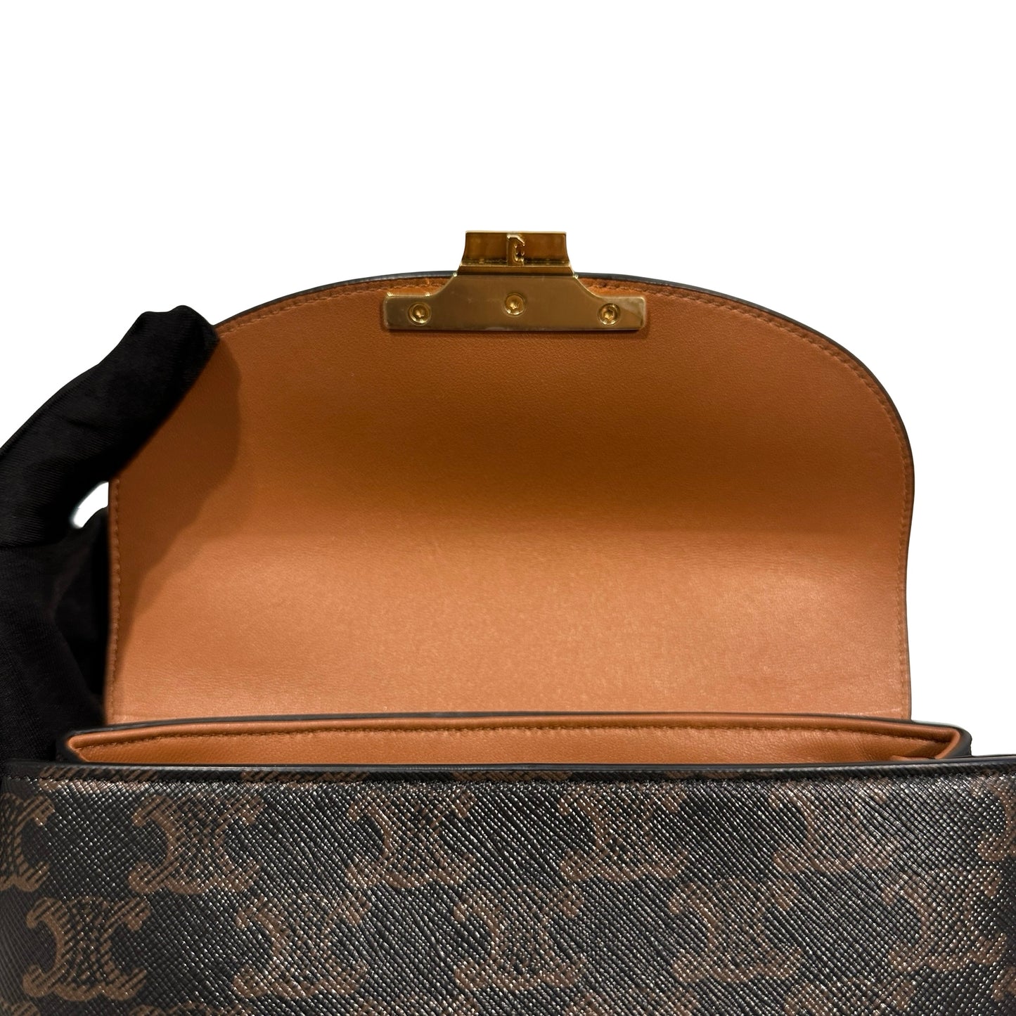 Used Céline TRIOMPHE Canvas Teen Nino Shoulder Bag GHW Brown