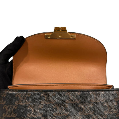 Used Céline TRIOMPHE Canvas Teen Nino Shoulder Bag GHW Brown
