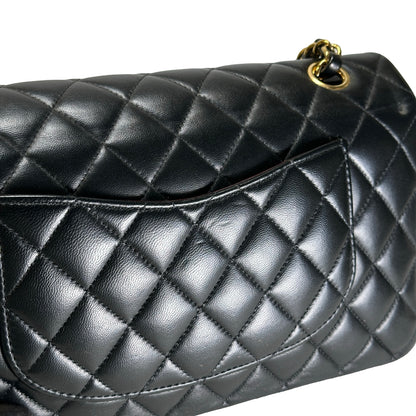 Used CHANEL Quilted Lambskin CF25 Shoulder Bag Black Gold