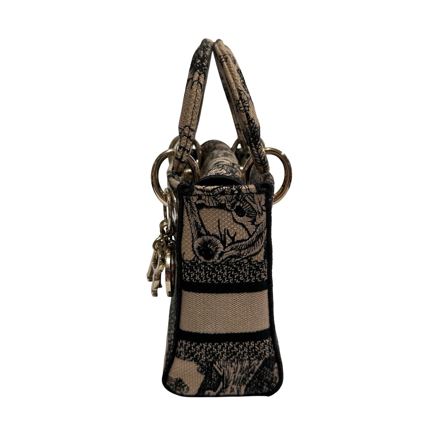 Used Dior Canvas Mini Lady Dior Clutch Multicolour