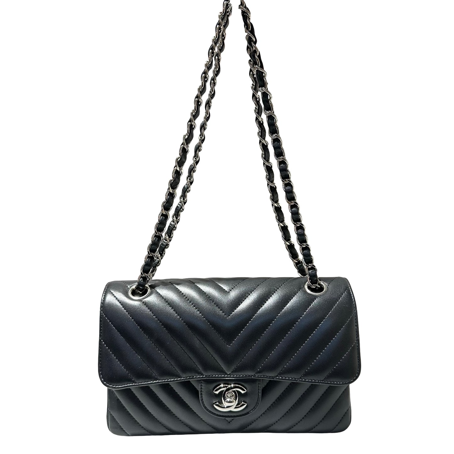 Used CHANEL CF 23 Shoulder Bag Black PHW