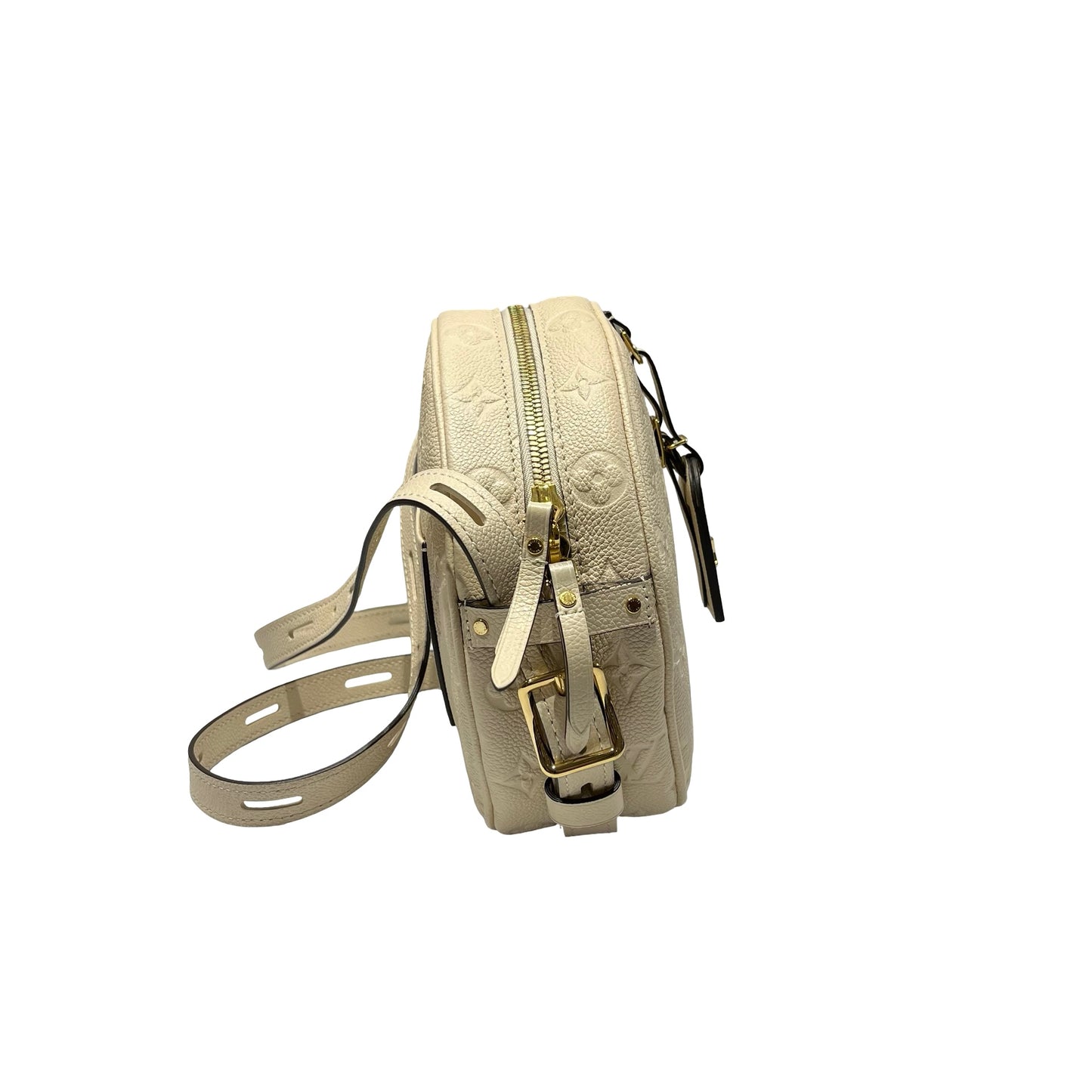 Used LOUIS VUITTON Calfskin Leather Cross Body Bag White GHW