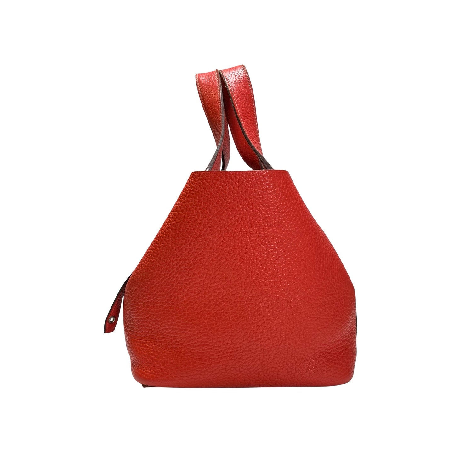 Used HERMES Calfskin Leather Picotin Clutch Pink