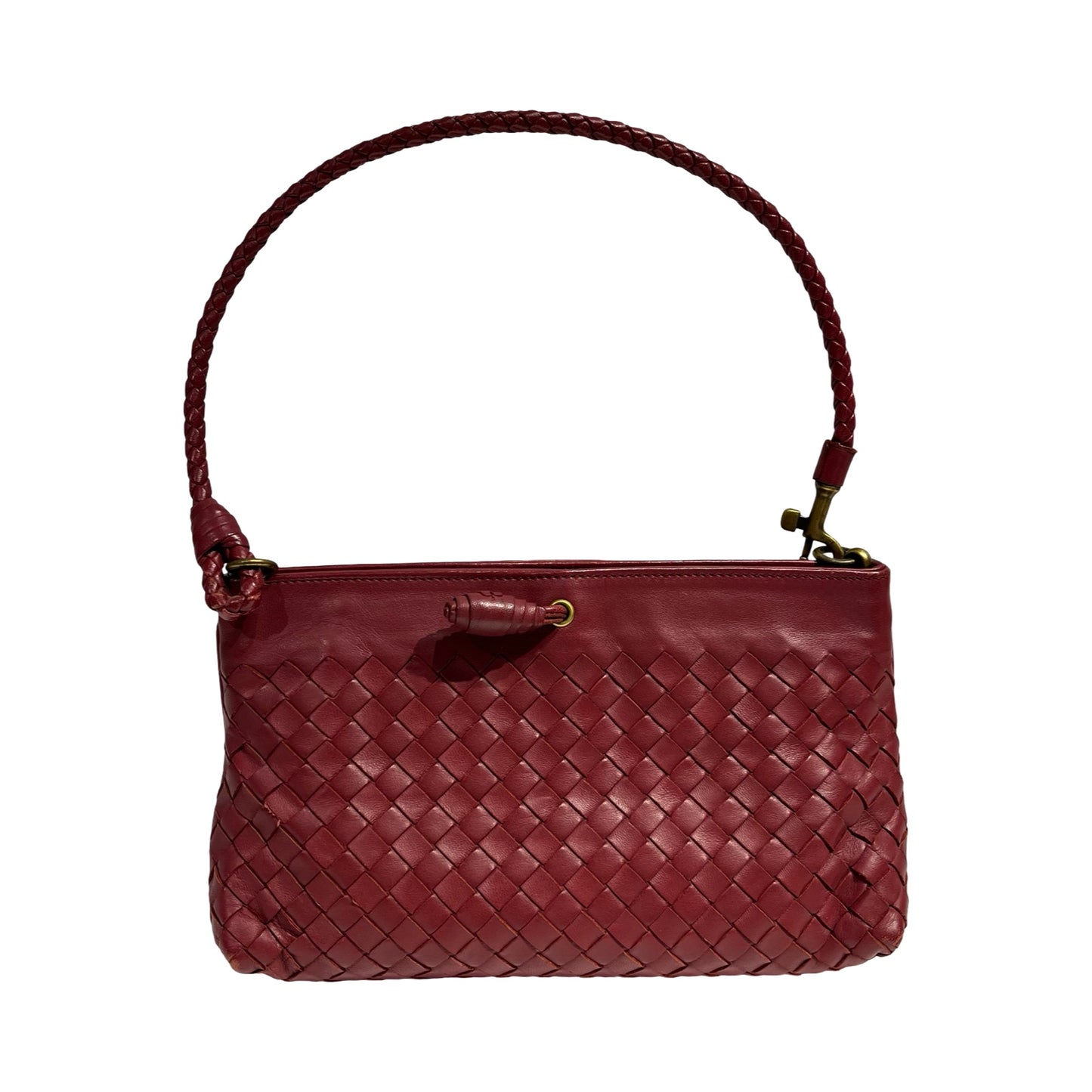 BOTTEGA VENETA RED LEATHER SHOULDER POUCH [3000655]