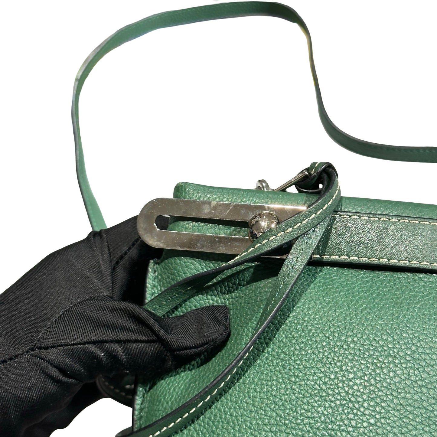 Used LOEWE Cross Body Bag GREEN PHW