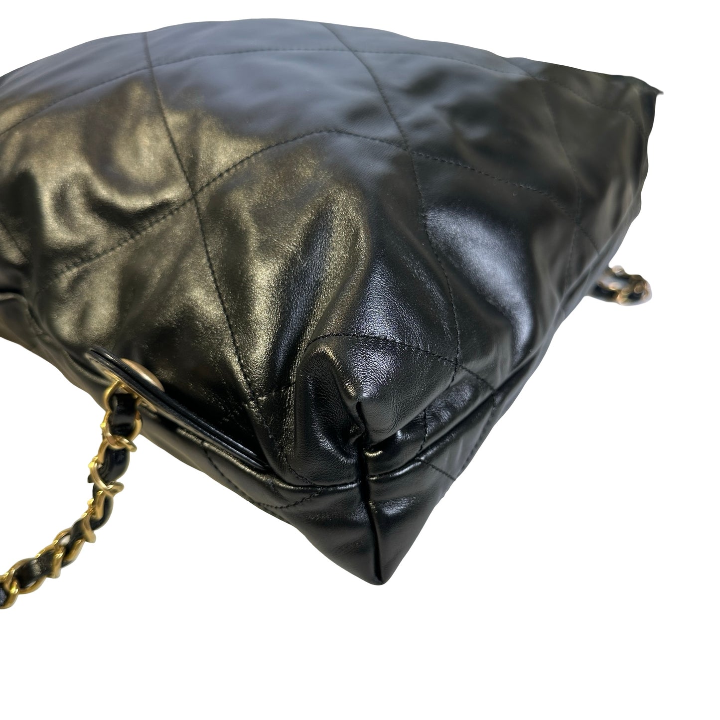 Used CHANEL Quilted Calfskin Chanel 22 Backpack Backpack Black Gold hardware