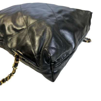 Used CHANEL Quilted Calfskin Chanel 22 Backpack Backpack Black Gold hardware