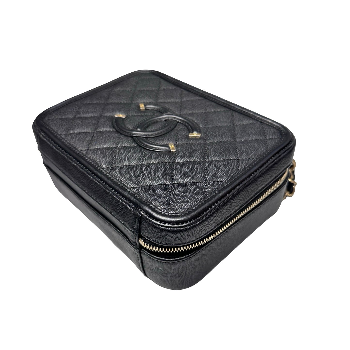 Used Chanel Vanity Case Chain Shoulder Bag Black GHW