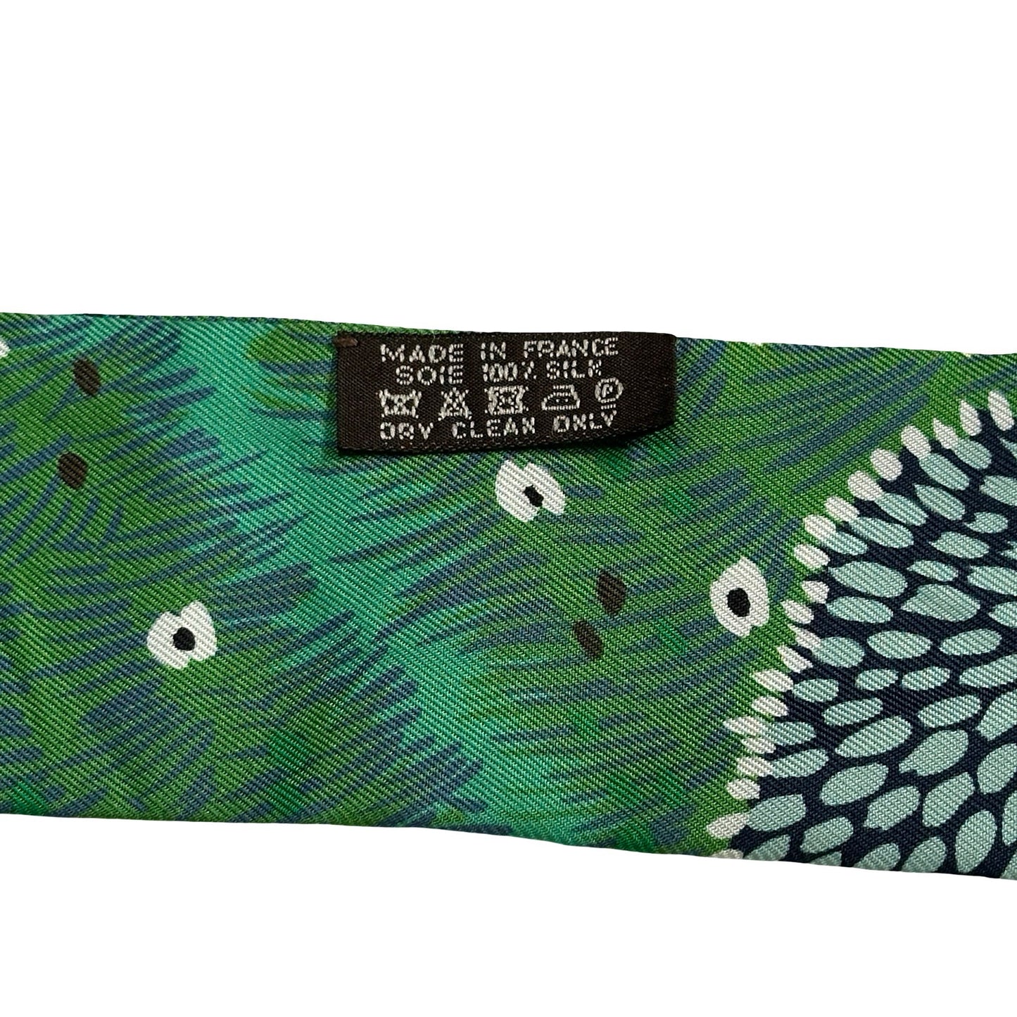 Used HERMES Silk Twilly Twilly Green Blue