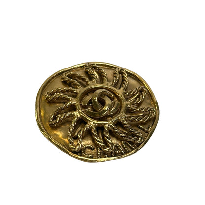 Used CHANEL Metal Vintage Brooch Brooch Gold