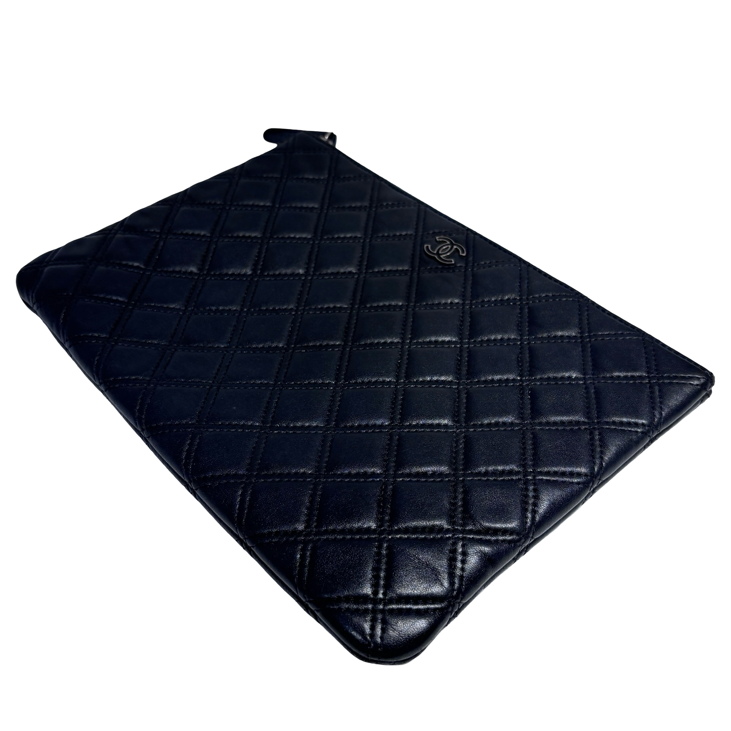 CHANEL BLACK LAMBSKIN CLUTCH PHW [20004170]