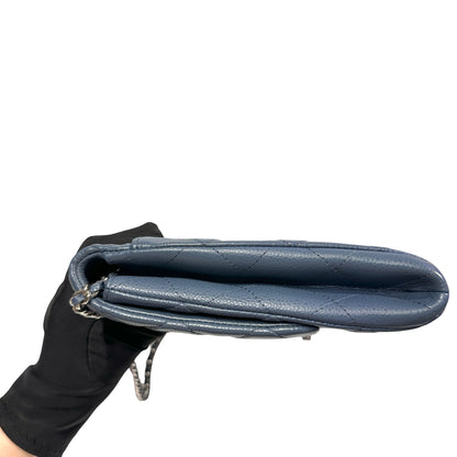 Chanel Caviar Leather FLAP Shoulder Bag Blue PHW