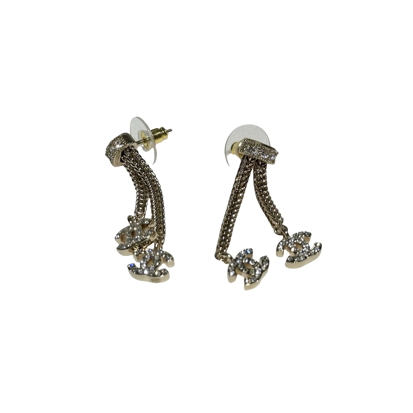 CHANEL GOLD CC DANGLE EARRINGS [3000639]