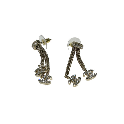 CHANEL GOLD CC DANGLE EARRINGS [3000639]