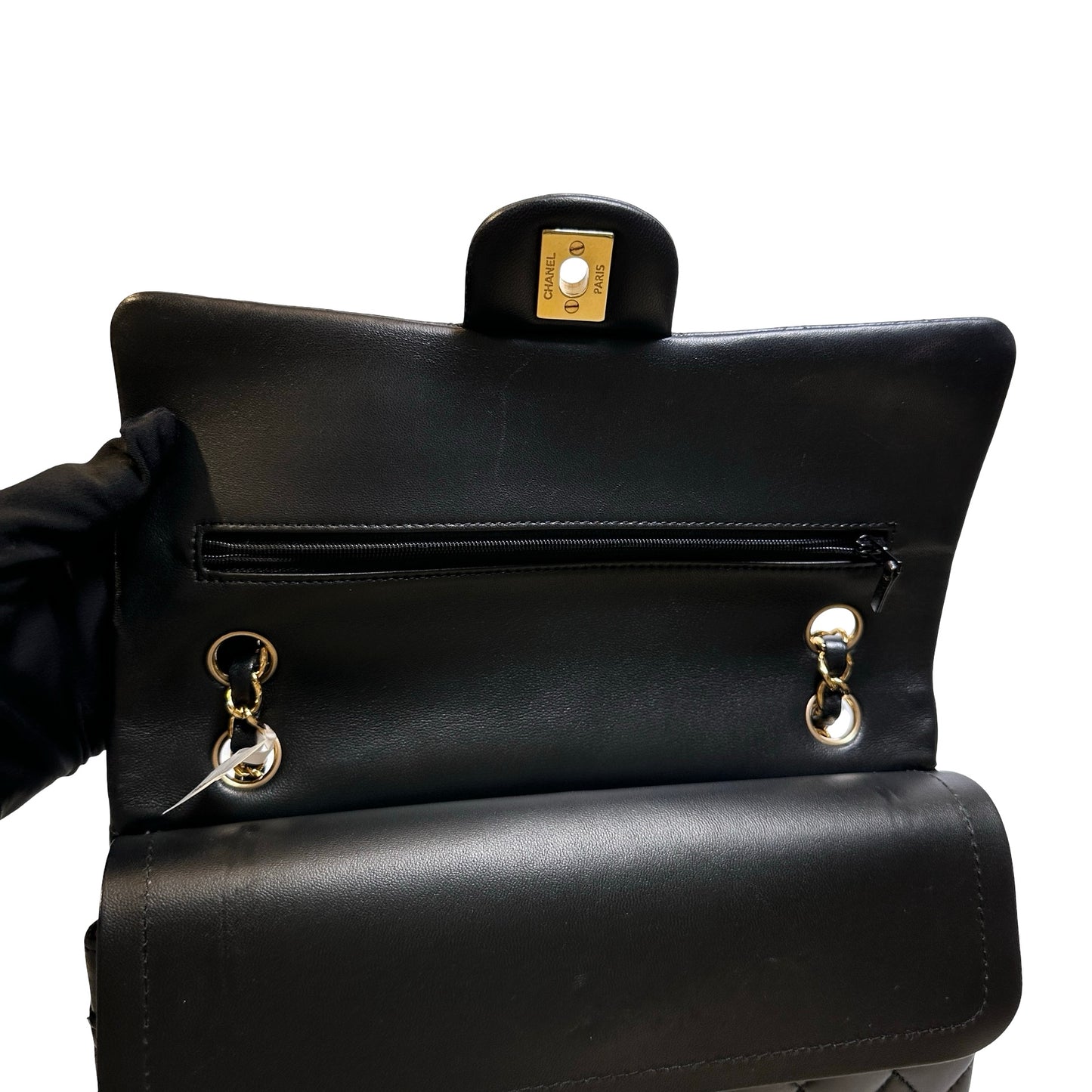 Used CHANEL Lambskin CF25 Shoulder Bag Black