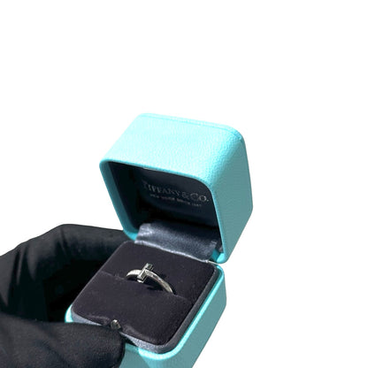 Used TIFFANY & CO. White Gold T 1 Ring Men Ring Silver