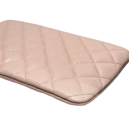 New CHANEL Calfskin Leather Card Case GHW Light Pink