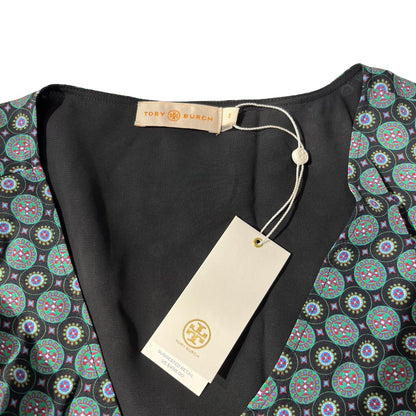 Used TORY BURCH Floral Geometric Dress Clothes Black Green Blue White Red