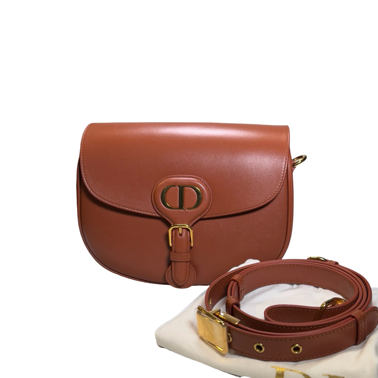 Used DIOR Calfskin Bobby Crossbody Bag Brown