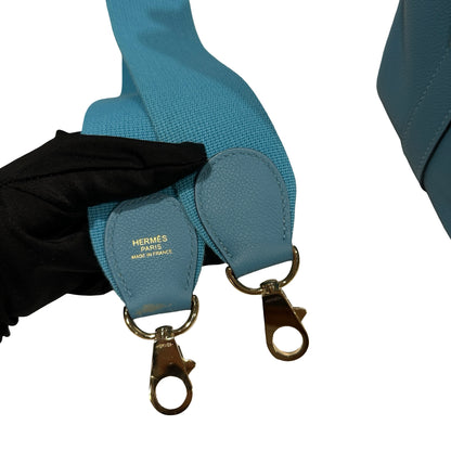 Used Hermès Swift leather Toolbox 20 Handbag P3 Bleu Du Nord PHW