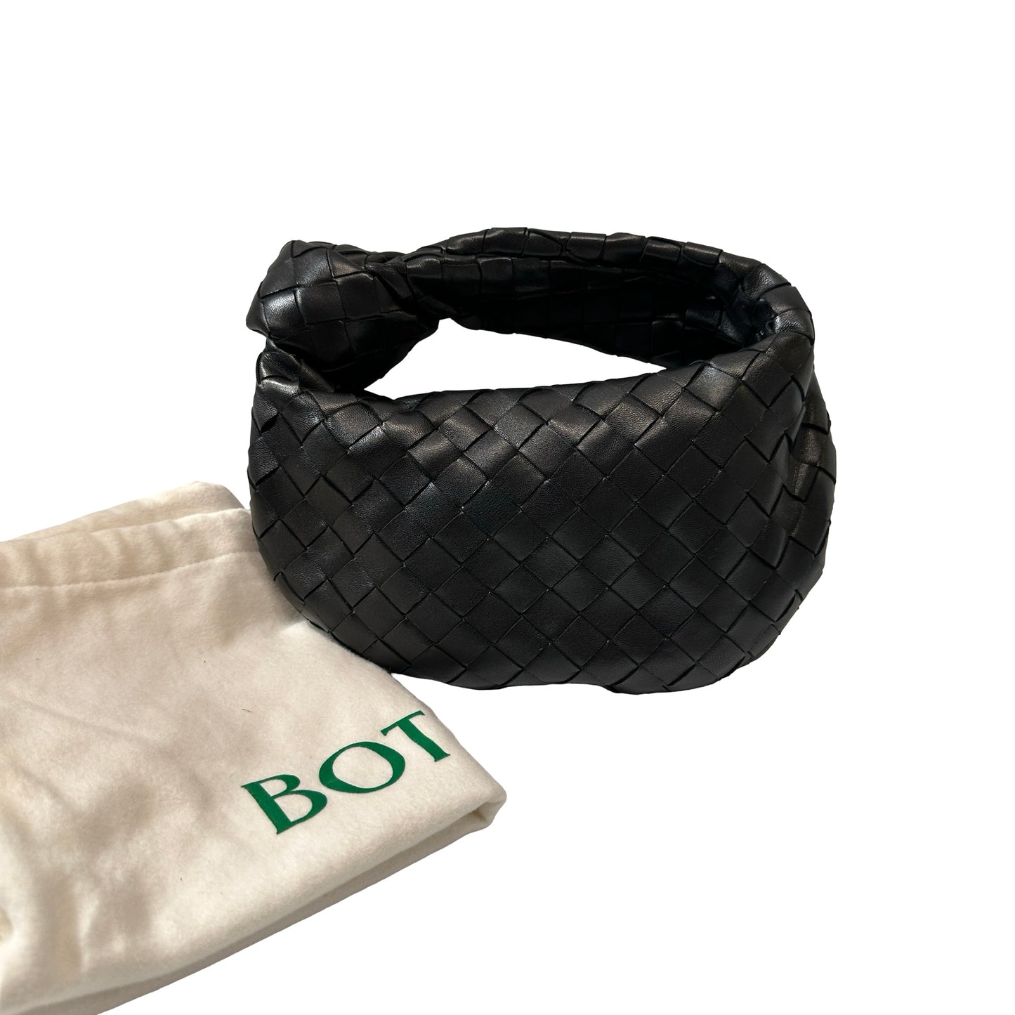 Used BOTTEGA VENETA Calfskin Leather Mini Jodie Pouch Bag Black