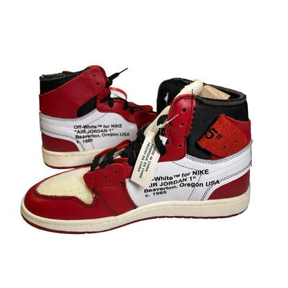 OFF WHITE X NIKE Leather Mesh Suede Off-White x Air Jordan 1 Retro High OG 'Chicago' Sneakers Red White Black