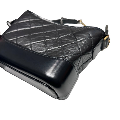 Used CHANEL Gabrielle small Chain Shoulder Bag Black PHW
