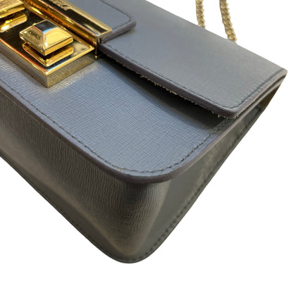 Used FURLA Calfskin Leather Furla Crossbody Cross Body Bag Blue GHW