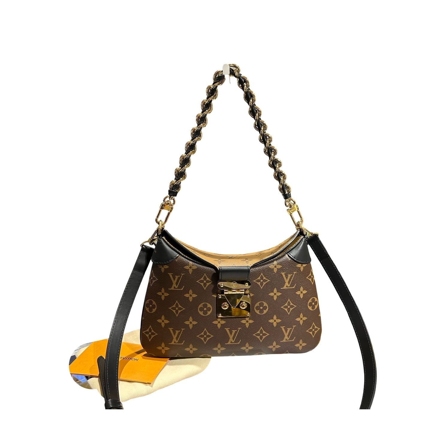 Used LOUIS VUITTON Canvas TWINNT Two Way Shoulder Bag Brown Black GHW