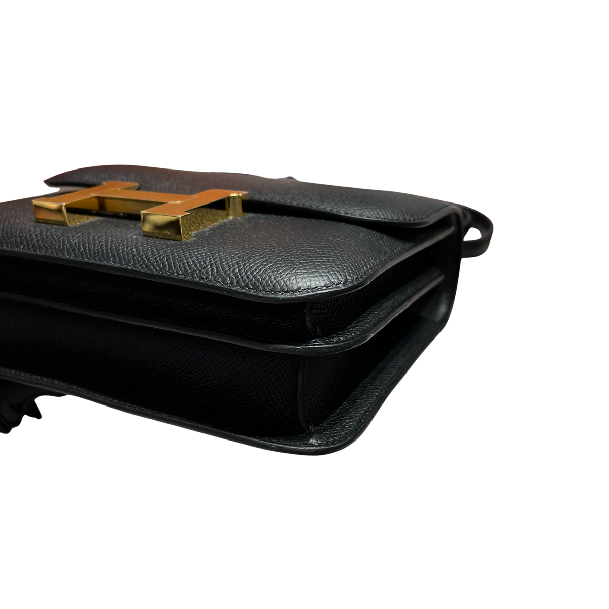 Brand New HERMES Epsom Constance Shoulder Bag Black Gold