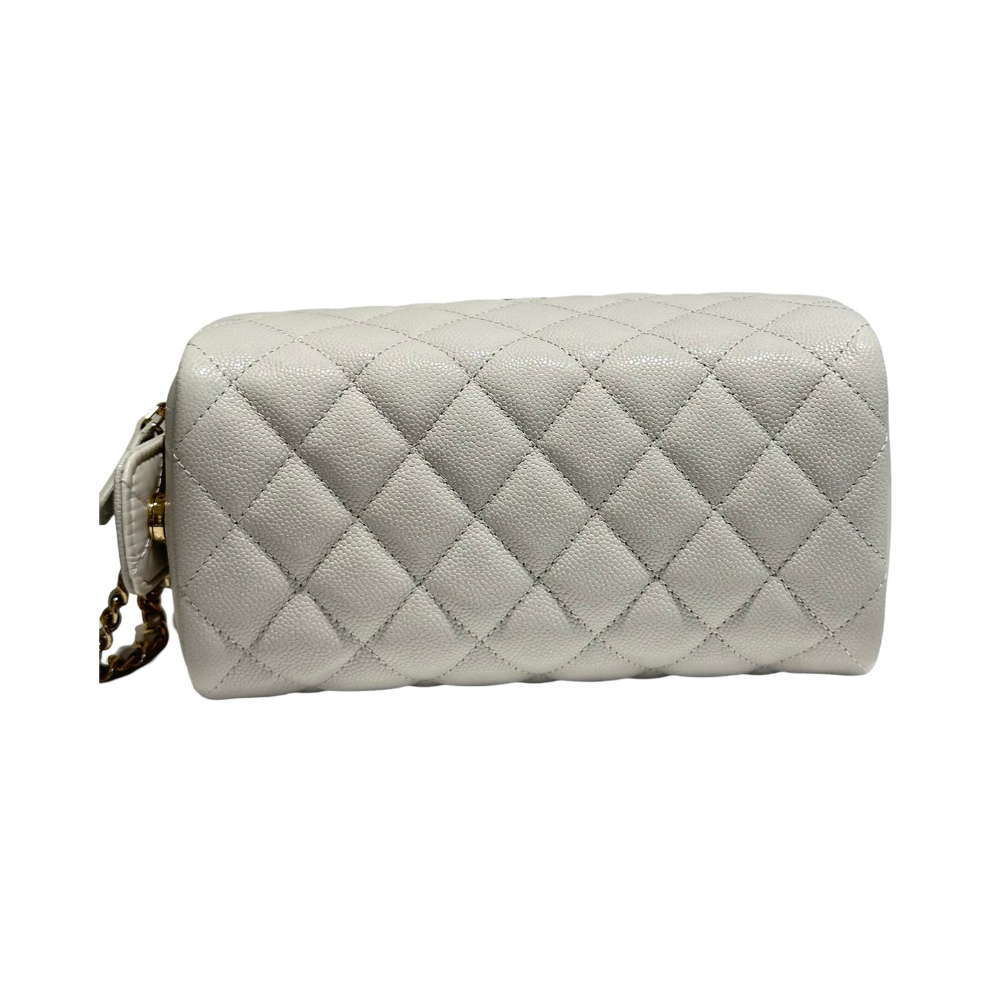 CHANEL WHITE POUCH WITH CHAIN [20004055]