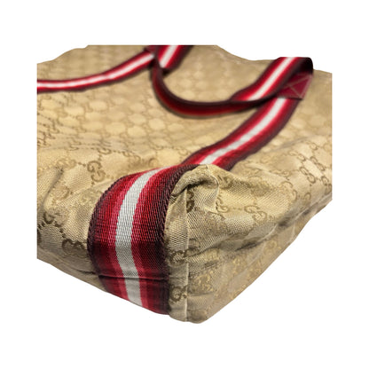 GUCCI CANVAS STRIPE TOTE BAG ［20000192］