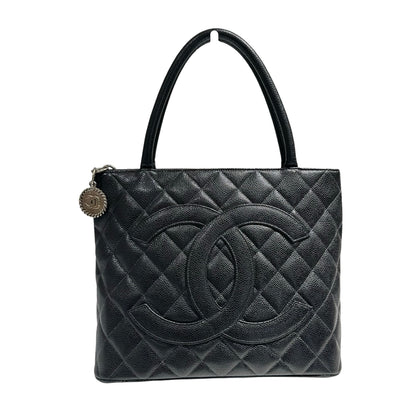 CHANEL BLACK GHW CAVIAR MEDALLION TOTE [3000273]