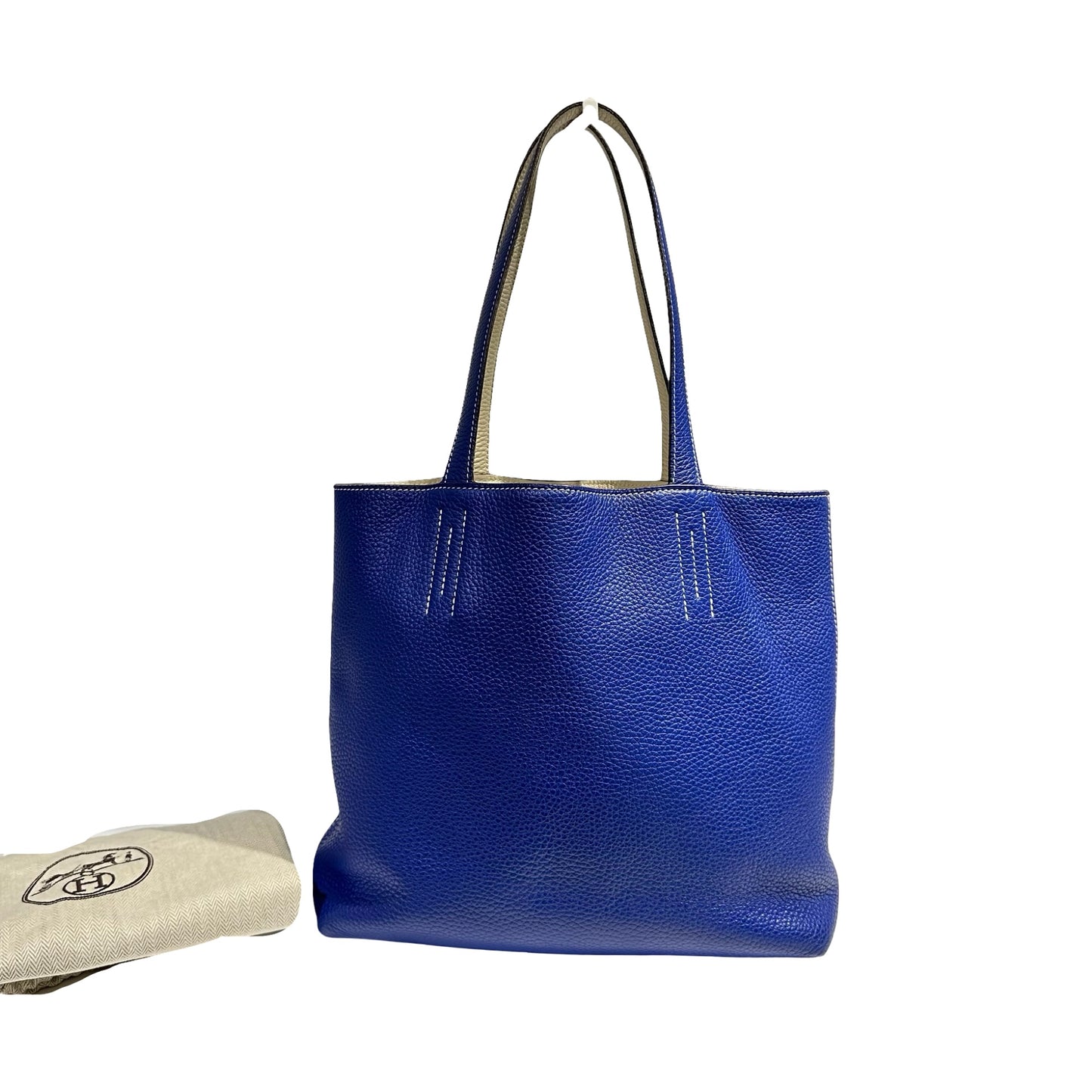 HERMES LIGHT GREY & BLUE DOUBLE SENS 28 [3000276]