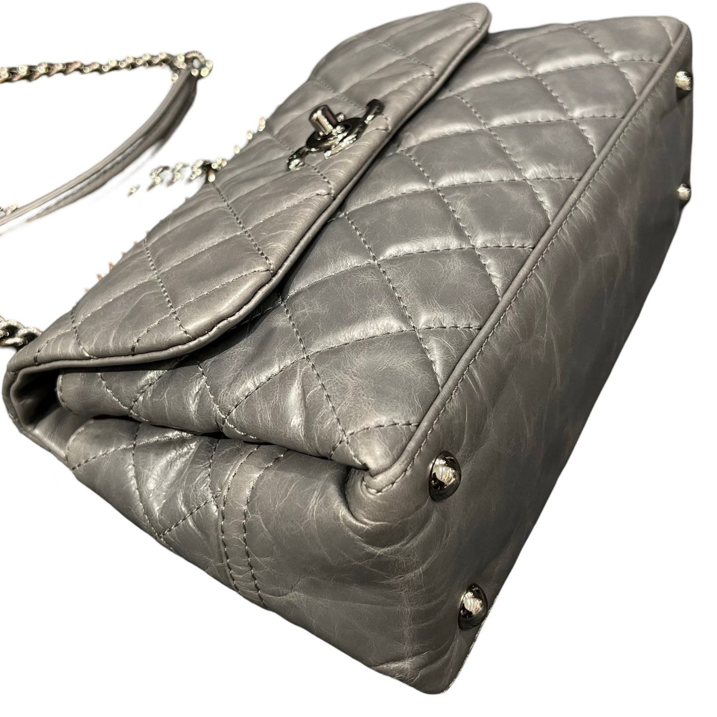 Calf Skin  Chain Shoulder Bag [101383]