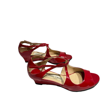 JIMMY CHOO PATENT SANDAL HEELS [3001113]